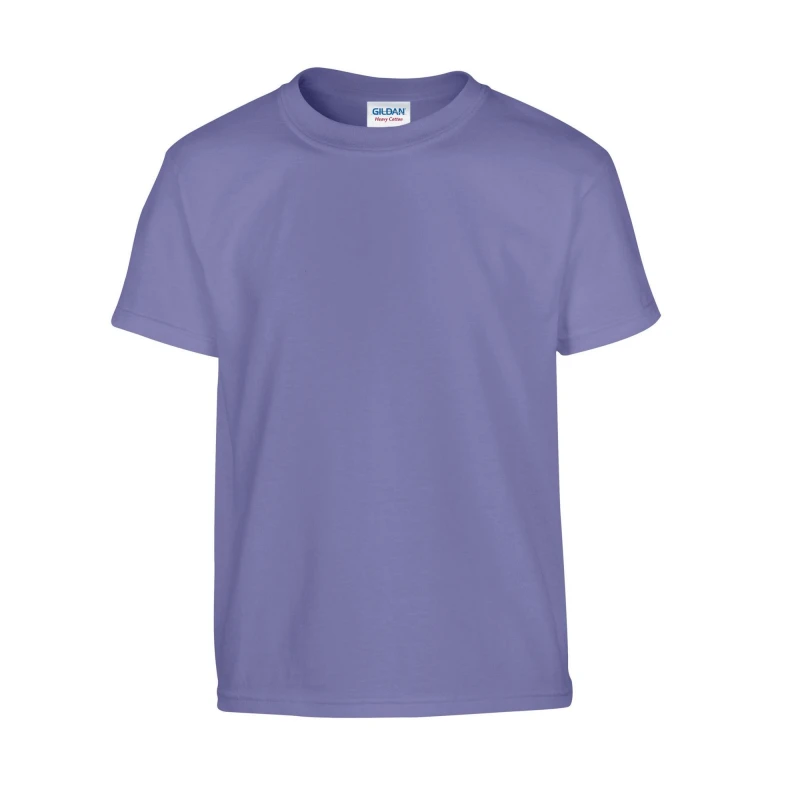 Image of Gildan Plain Cotton Heavy T-Shirt in Violet Size: 12-13 Years Violet Unisex 12-13 Years