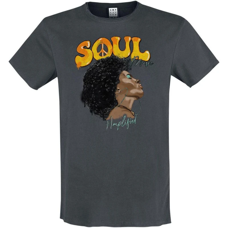 Image of Amplified Amplified Men Soul Music T-Shirt in Charcoal Size: Small Charcoal S Male 5063470409150