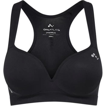 Image of Only Play Play shaped sports bra in Grey - Black
