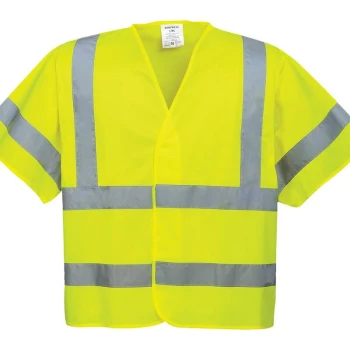 Image of C471YERS/M - sz S/M Hi-Vis Short Sleeved Vest - Yellow - Portwest