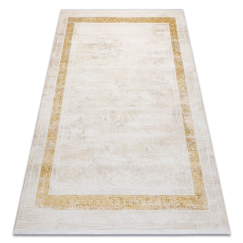 Image of RugsX Modern Carpet Duke 51524 Cream / Gold - Frame, Greek Structured, Very 160X220 Cm