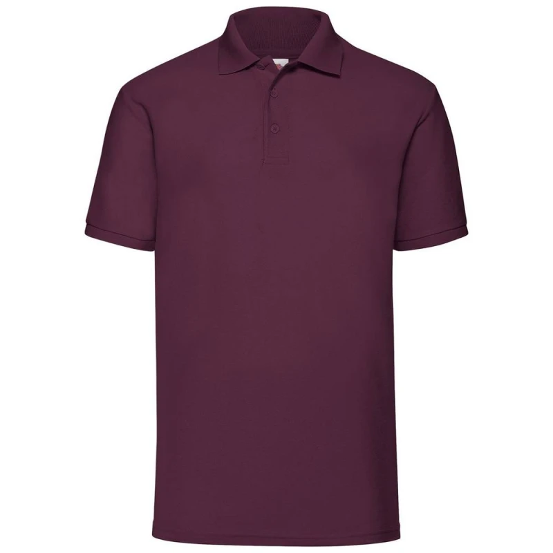 Image of Fruit of the Loom 65 35 Pique Polo Shirt Pack of 2 in Burgundy Size: 12-13 Years Burgundy Unisex 12-13 Years