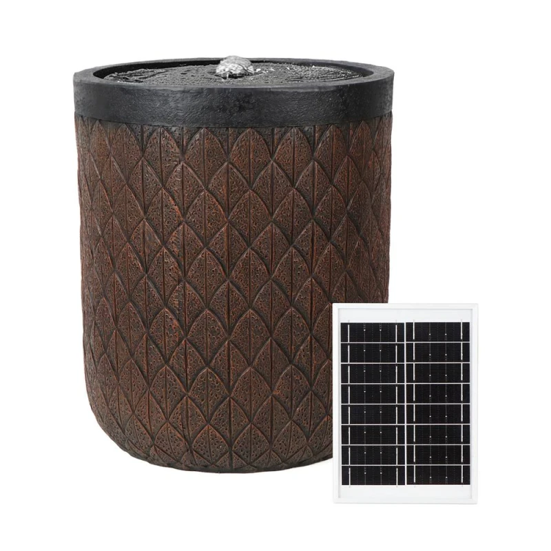 Image of Streetwize Diamond Weave Solar Fountain - Textured Planter Water Features One Size Brown 71815005000