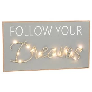 Image of LED Oblong String Plaque Dreams