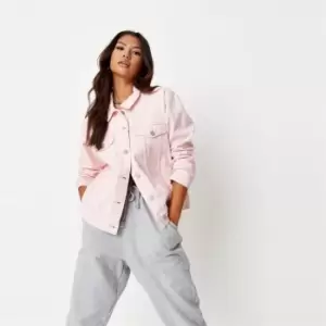 Image of Missguided Oversized Ash Denim Jacket - Pink