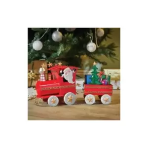 Image of Marco Paul - Metal Santa Train Figure Decoration Ornament Home Novelty Xmas Gift