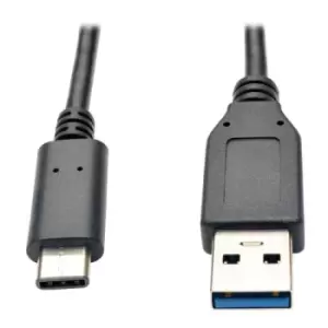 Image of Tripp Lite U428-003-G2 USB-C to USB-A Cable (M/M) USB 3.2 Gen 2 (10 Gbps) Thunderbolt 3 Compatible 3 ft. (0.91 m)