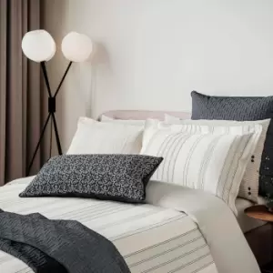 Image of Bedeck of Belfast Nena Woven Stripe Super Kingsize Duvet Cover Set, Denim