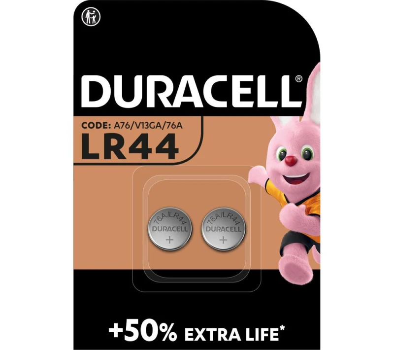 Image of DURACELL A76/KA76/V13GA Electronics Alkaline LR44 Coincell Batteries - Pack of 2 5000394013926