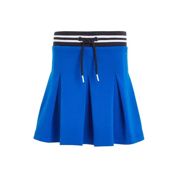 Image of Tommy Hilfiger Knitted Monotype Pleated Mini Skirt Juniors - Blue 4 - 5 Years