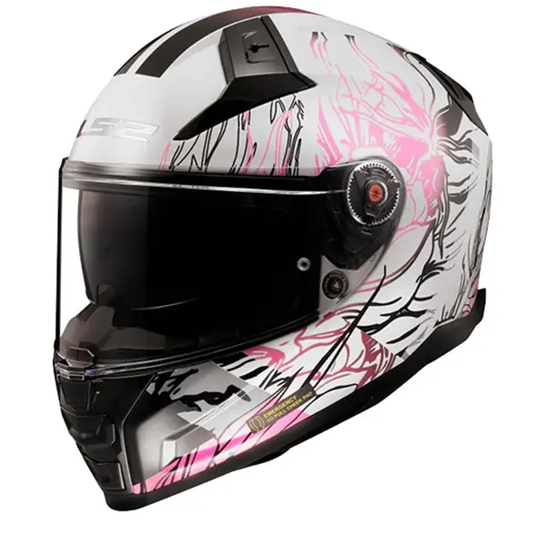 Image of LS2 FF811 Vector II Darflo Glossy White Pink Full Face Helmet Size 2XL