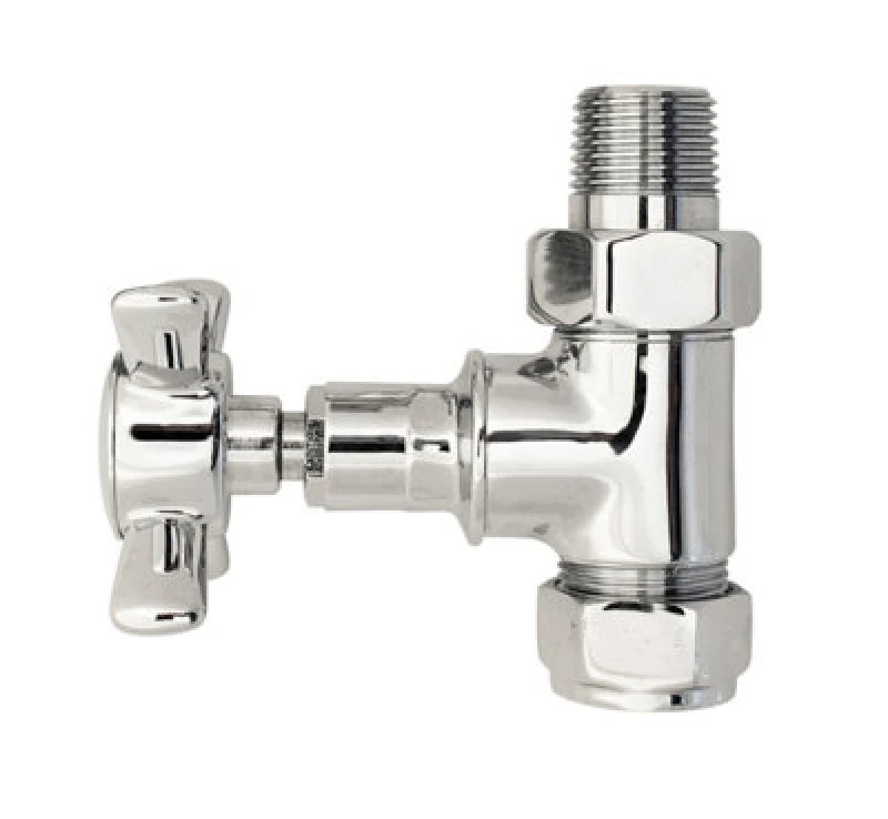 Image of Balterley Heating Crosshead Straight Radiator Valve Pack (Pairs) - Chrome