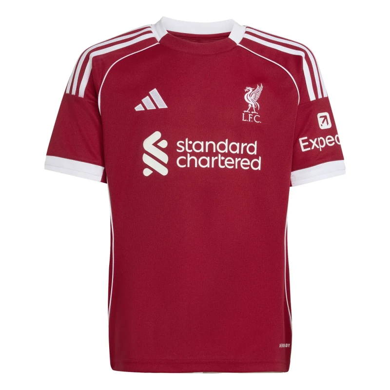 Image of Adidas Liverpool FC Home Kit for Kids 2025/26 Rouge Unisex 15/16 ans JV6436