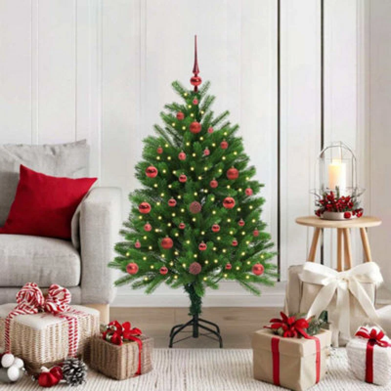 Image of Vidaxl Christmas Tree With 150 Leds With Stand Green 120 Cm Pe