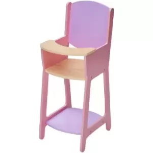 Image of Teamson Kids - Olivia's Little World Nordic Wooden Doll High Chair 18 Baby Doll Furniture TD-12878A - Pink
