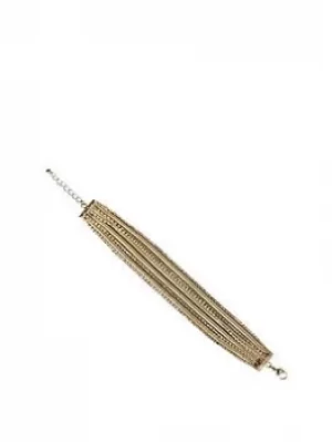 Image of Mood Gold Plated Multi Strand Chain and Diamante Bracelet