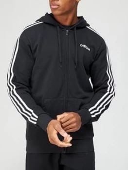 Image of Adidas Essentials 3-Stripe Full Zip - Black
