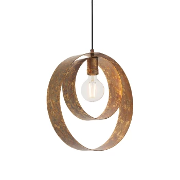 Image of Messina Pendant Ceiling Light Gold Patina Finish & Dark Bronze Paint