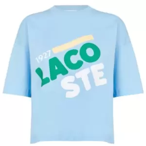 Image of Lacoste Summer Crop T Shirt - Blue