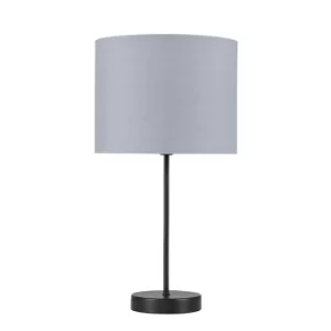 Image of Value Essentials Charlie Black Table Lamp with Grey Shade