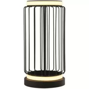Image of Searchlight Circolo Cage LED Table Lamp, Black Metal