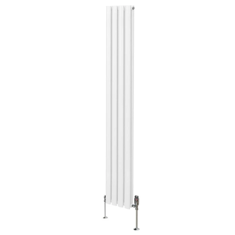 Image of MONSTER-SHOP Oval Column Radiator 1800mm x 240mm & trv Chrome Valves Modern 5055986194439
