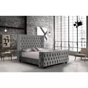 Image of Harmony Bed Small Double Plush Velvet Grey