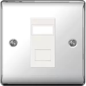 Image of BG Nexus Metal Polished Chrome 1 Gang Ethernet Socket - NPCRJ451