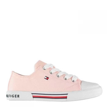 Image of Tommy Hilfiger Tommy Canvas Low Lace Trainers - Pink 302