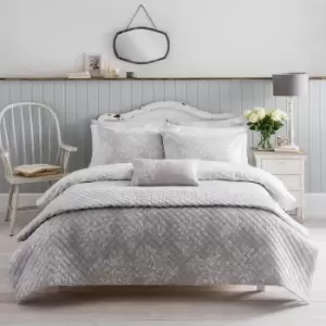 Image of Cath Kidston Washed Rose Duvet Set, Double, Grey