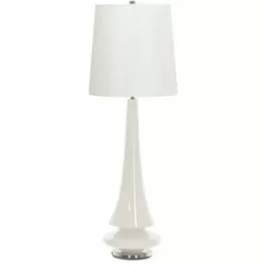 Image of Table Lamp Polar White Glaze White Faux Silk Shade White LED E27 60W