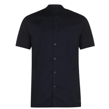 Image of Firetrap Grandad Collar Shirt Mens - Blue