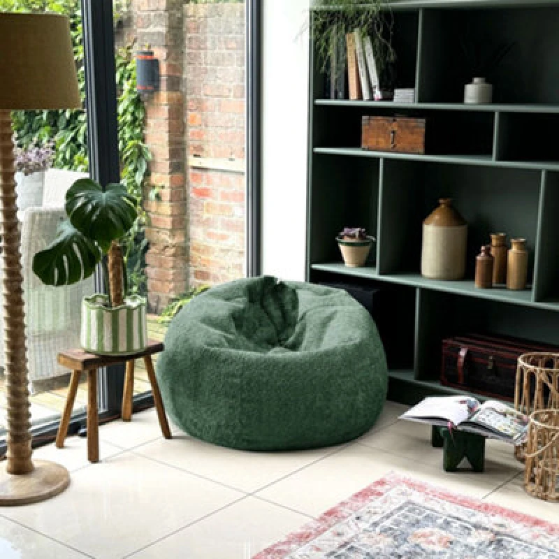 Image of Rucomfy Fabric Snug Slouchbag Beanbag - Moss Green