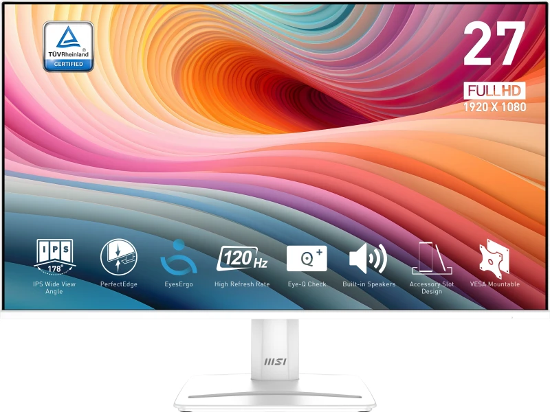 Image of MSI PRO MP275W E2 27 Full HD IPS 120Hz 1ms Monitor 9S6-3PD3CM-013 White