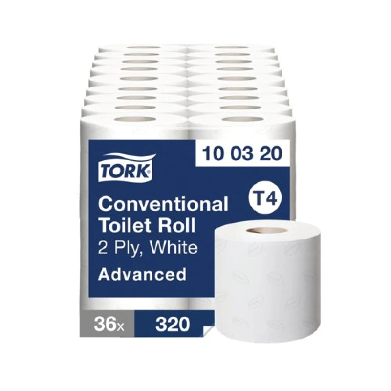 Image of Tork T4 Conventional Toilet Roll 2-Ply 320 Sheets ( 36 Pack) 100320