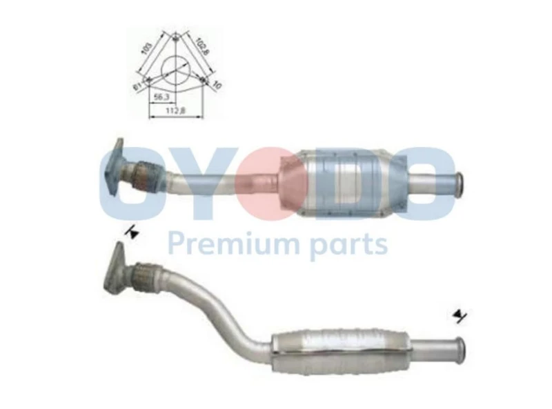 Image of Oyodo 10N0008-OYO Catalytic Converter with mounting parts Catalyst Converter (429)