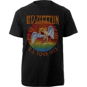 Image of Led Zeppelin - USA Tour '75. Unisex Medium T-Shirt - Black