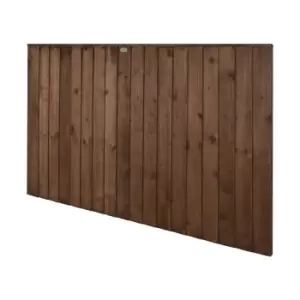 Image of Forest 6' x 4' Brown Pressure Treated Vertical Closeboard Fence Panel (1.83m x 1.22m) - Dark Brown