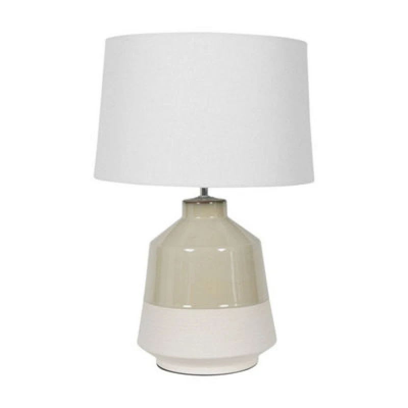 Image of Libra Interiors Canterbury Soft Green Dipped Glaze Table Lamp 58cm with Ivory Coolie Shade Pale Green