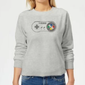 Image of Nintendo SNES Controller Pad Womens Sweatshirt - Grey - M