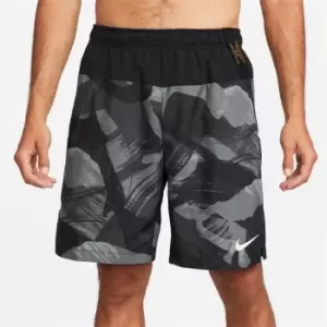 Image of Nike Dri-FIT Flex Mens 9 Woven Camo Fitness Shorts - Black
