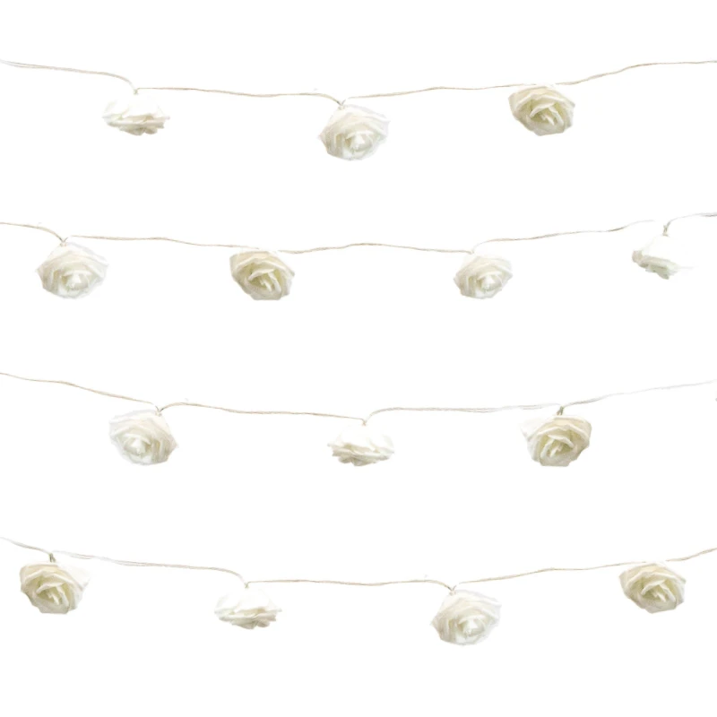 Image of Streetwize 2m Solar Rose Flower LED String Lights (20 Piece) White unisex Single