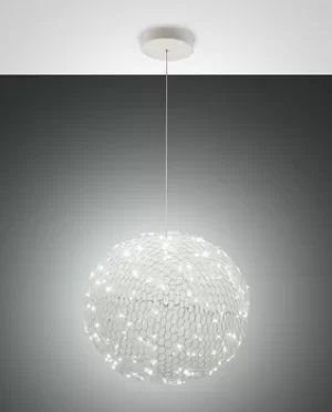 Image of Sumter LED Spherical Pendant Ceiling Light White Glass