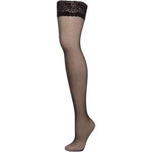 Image of Jonathan Aston Vintage legs fishnet backseam hold ups - Black