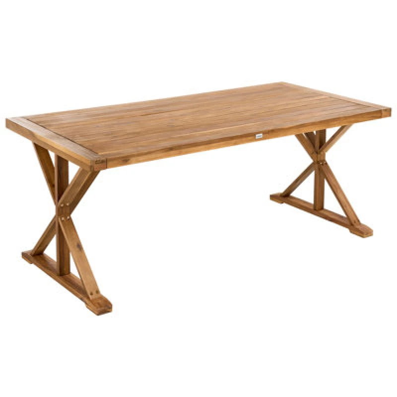 Image of Beliani Garden Dining Table Calabritto 90 Cm 180 Cm Acacia Wood Brown