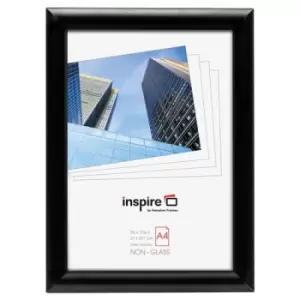 Image of Hampton Frames A4 Non Glass Frame Black Aluminium SNAPA4BLK