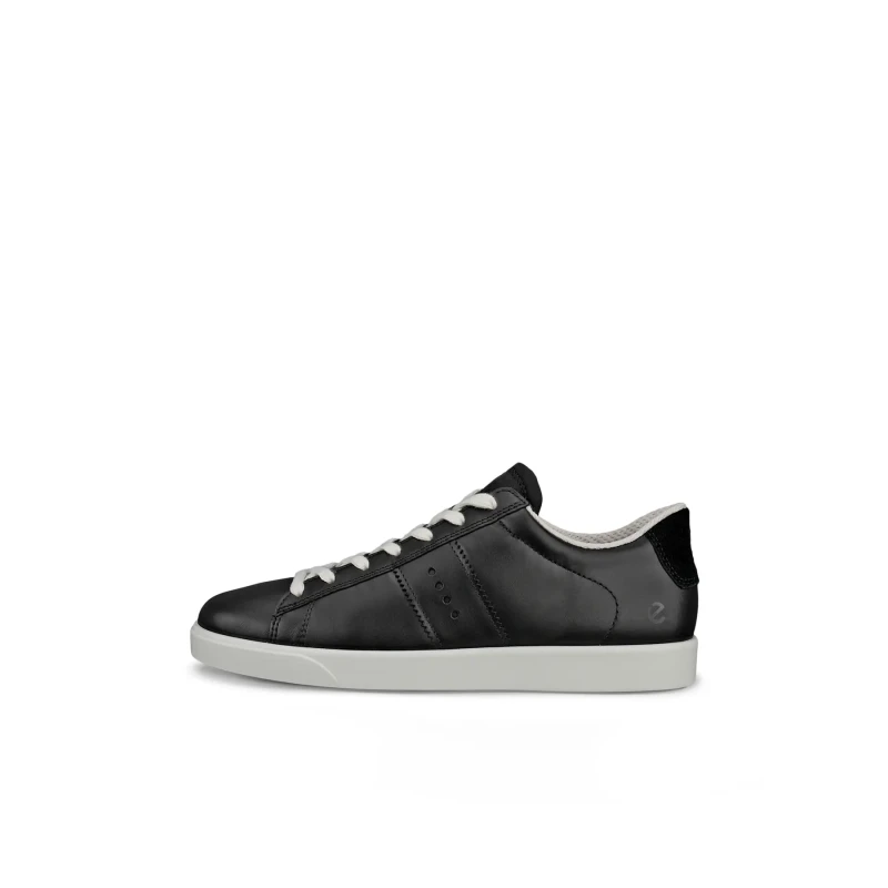 Image of Ecco Street Lite 212803 Full Grain Leather Womens Comfort Trainers - Black - Size:UK 6