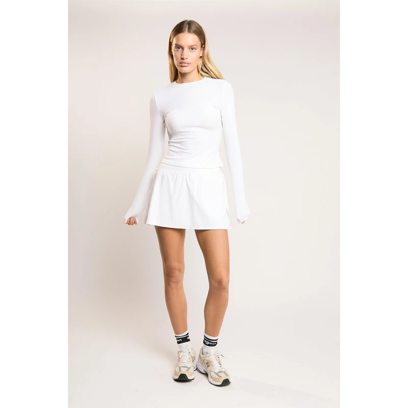 Image of Agon Signature White Long-Sleeve- Top White female 14 (L)