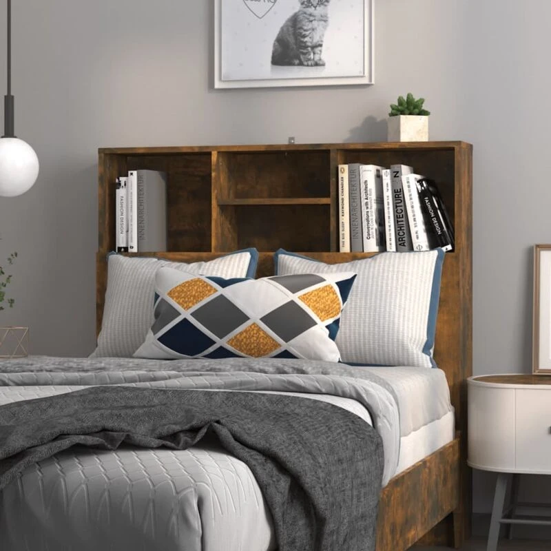 Image of VIDAXL Headboard Cabinet Smoked Oak 100x19x103.5cm Vidaxl 8720286968673