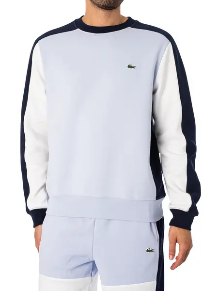 Image of Lacoste Logo Organic Cotton Sweatshirt Blue/Navy L